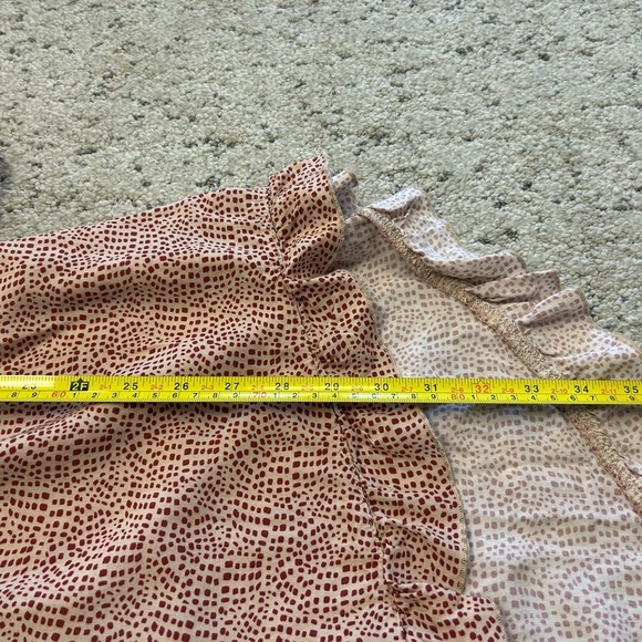 Jackson Rowe M GUC Red and White Patterned dress ruffled bottom - Picture 9 of 13